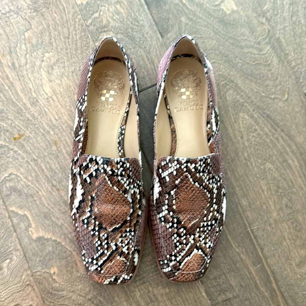 Vince Camuto Snake Print Flats - Brown and Black